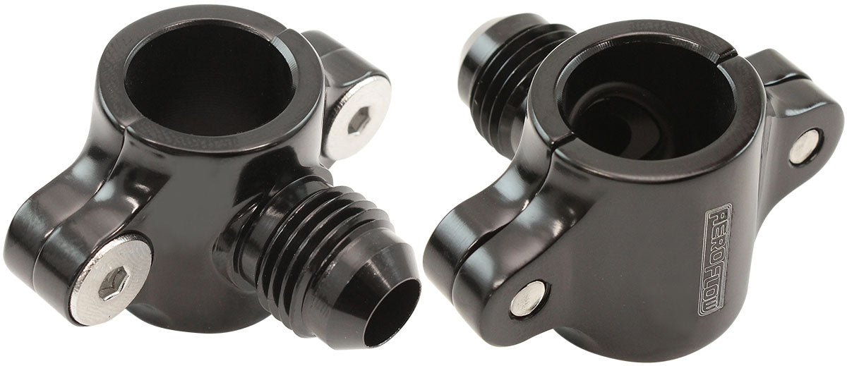 AF107-10-06BLK - CLAMP ON 5/8" HARD LINE TO -6 -6AN MALE ADAPTER BLACK