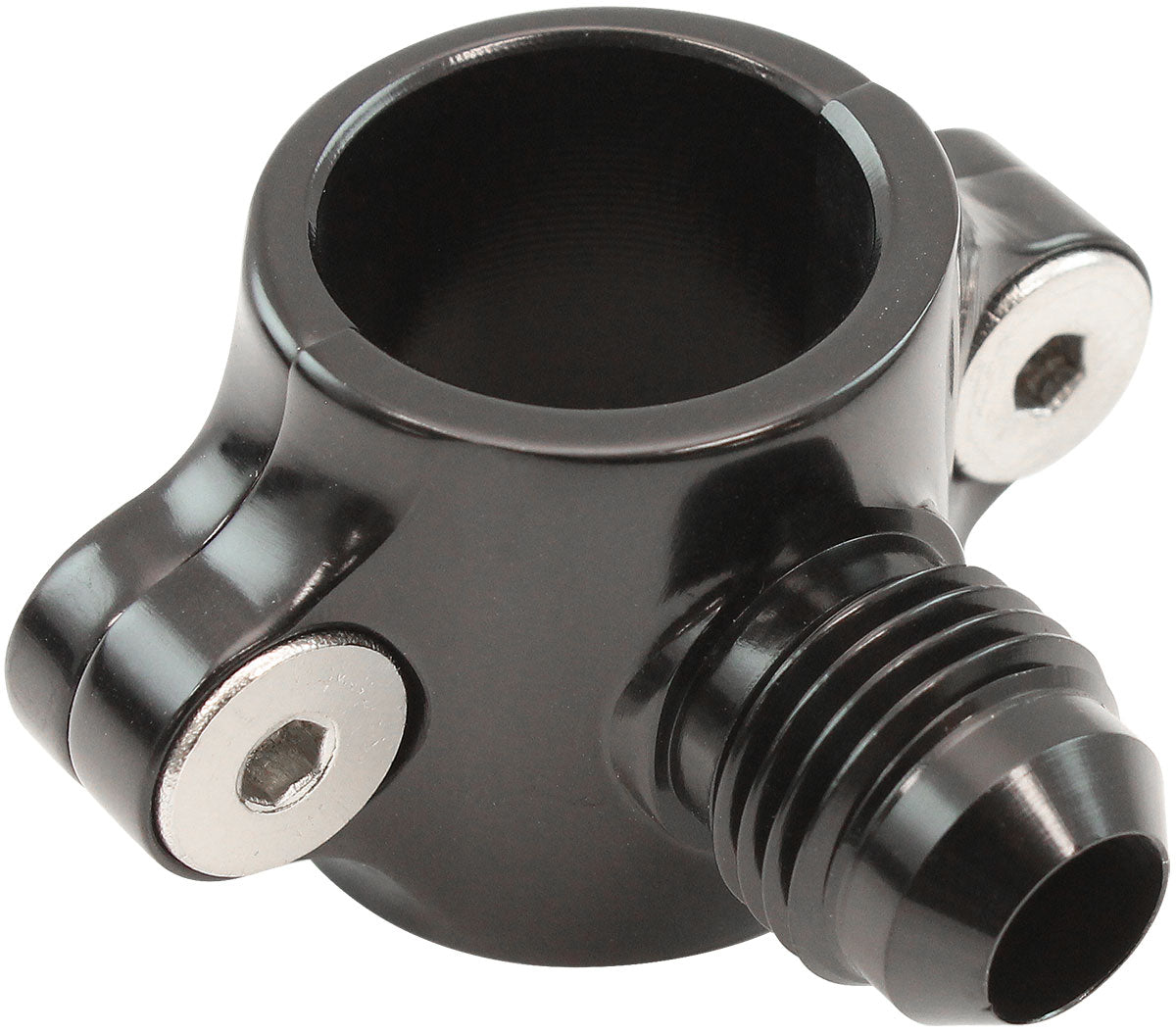 AF107-12-06BLK - CLAMP ON 3/4" HARD LINE TO -6 -6AN MALE ADAPTER BLACK