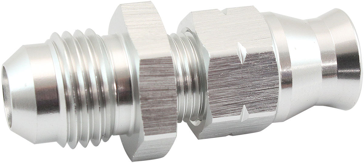 AF108-06-04S - 1/4" HARD LINE TO -6AN MALE ADAPTER SILVER w/ OLIVE