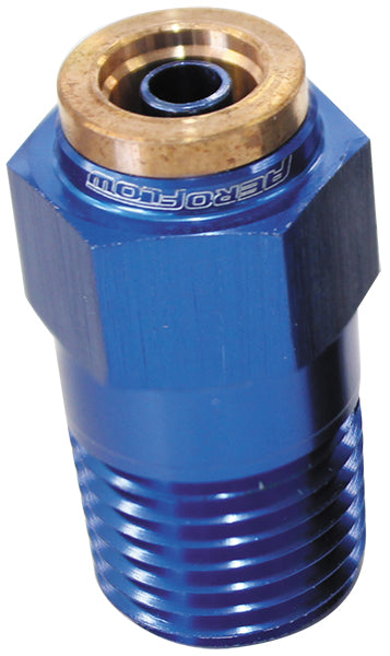 AF121-04 - 1/4" NPT STRAIGHT TO 1/4" 120 SERIES NYLON BLUE FITTING
