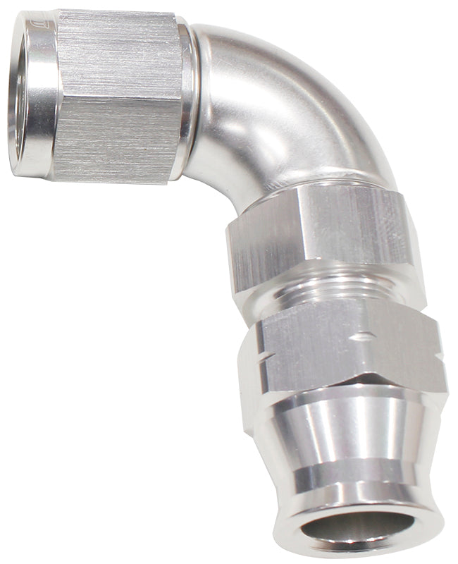 AF139-06S - 3/8" TUBE 90 deg female -6AN SILVER SWIVEL NUT WITH OLIVE