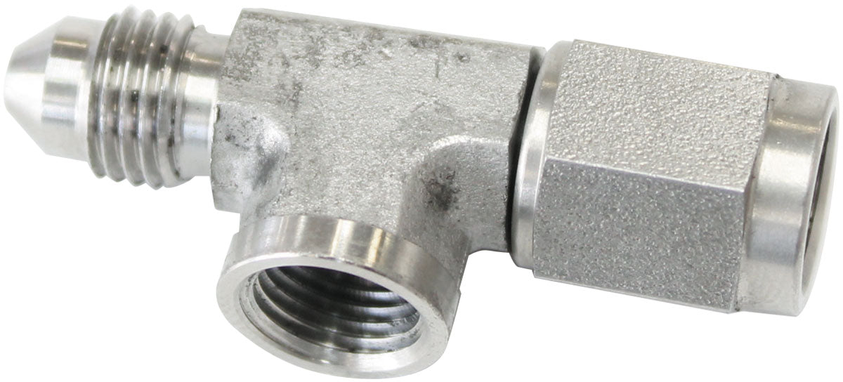 AF140-04-SS - STRAIGHT FEMALE - MALE -4AN STAINLESS WITH 1/8" NPT PORT