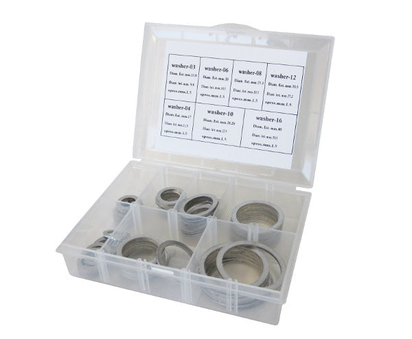AF172-KIT - BSPP ALLOY CRUSH WASHER KIT 10 PIECES EACH SIZE 1/8"-3/4"
