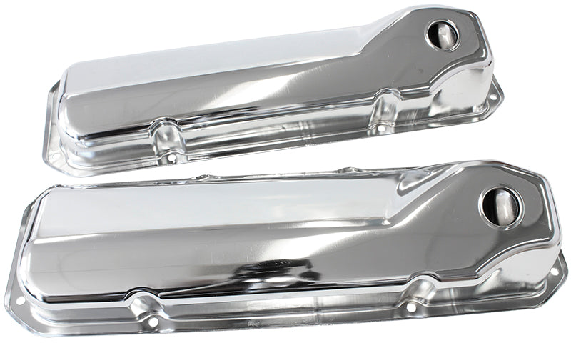 AF1821-5051 - 302 351C FORD STEEL VALVE COVERS CHROME NO LOGO