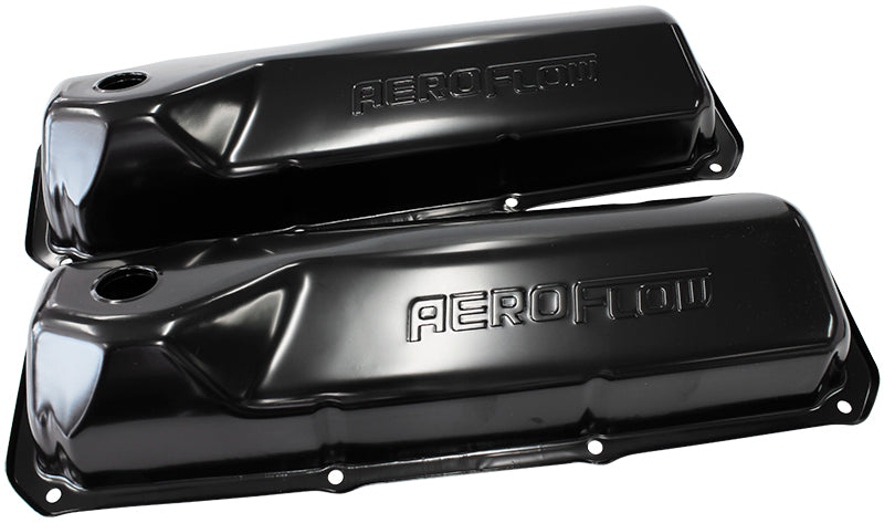 AF1822-5001 - 302 351C FORD STEEL VALVE COVERS BLACK WITH AF LOGO