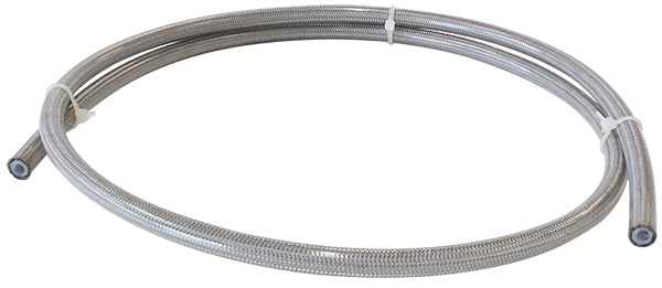 AF200-03-30MCC - SS TEFLON BRAIDED HOSE -3AN CC30M SILVER 3.5mm ID 6.3mm OD