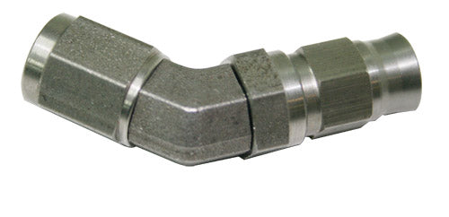 AF202-04 - SS 45 DEG HOSE END -4AN STEEL FULL SWIVEL SUIT TEFLON