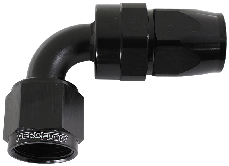 AF203-12DBLK - ALLOY 90 DEG HOSE END -12AN BLACK FULL SWIVEL SUIT TEFLON