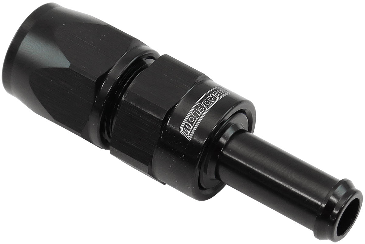 AF214-06-06DBLK - STRAIGHT -6AN HOSE END TO 3/8"BARB TEFLON 200 SERIES BLACK