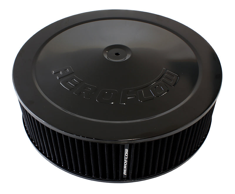 AF2251-1235 - 14" X 4" AIR CLEANER ASSY 7-5/16" FLAT BASE BLACK COTTON