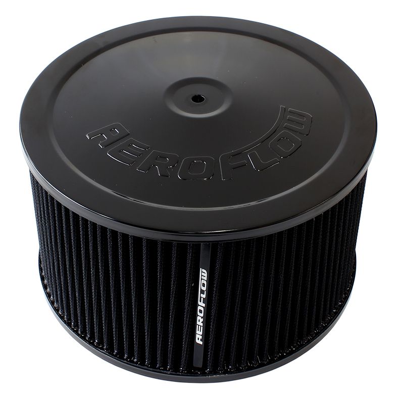 AF2251-1366 - Black Air Filter Assembly 9" x 5", 7-5/16" neck,Flat Base with black washable cotton element