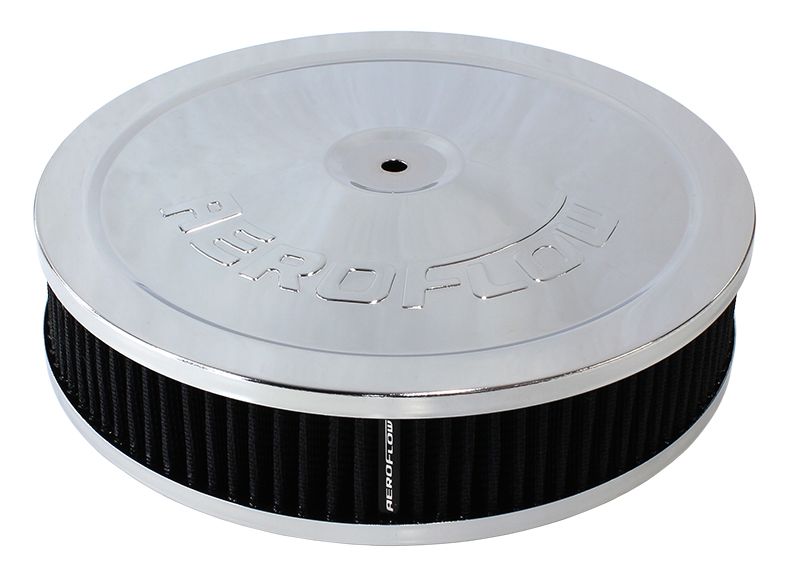 AF2851-1110 - Chrome Air Filter Assembly 9" x 2", 5-1/8" neck, black washable cotton element