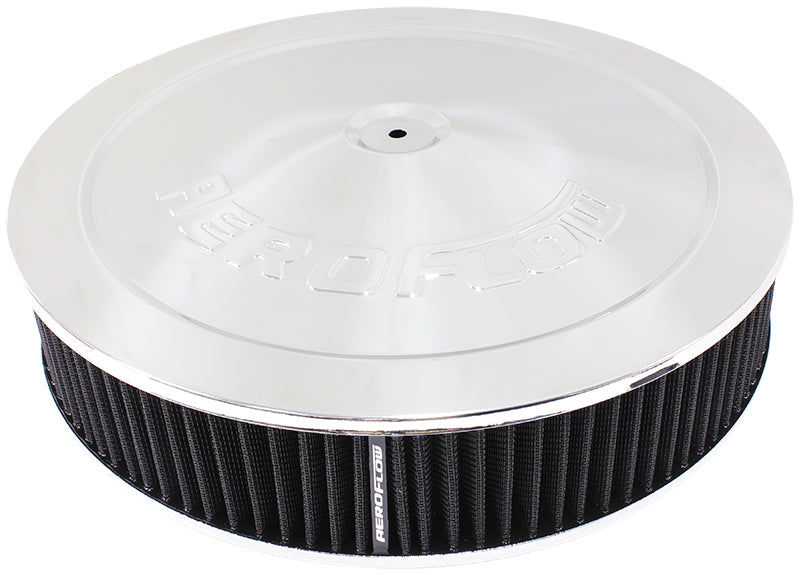 AF2851-1234 - 14" X 3" AIR CLEANER ASSY 7-5/16" FLAT BASE CHROME COTTO