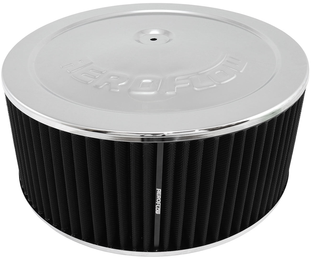 AF2851-1310 - 14" x 6" AIR CLEANER ASSEMBLY 5-1/8" FLAT BASE CHROME
