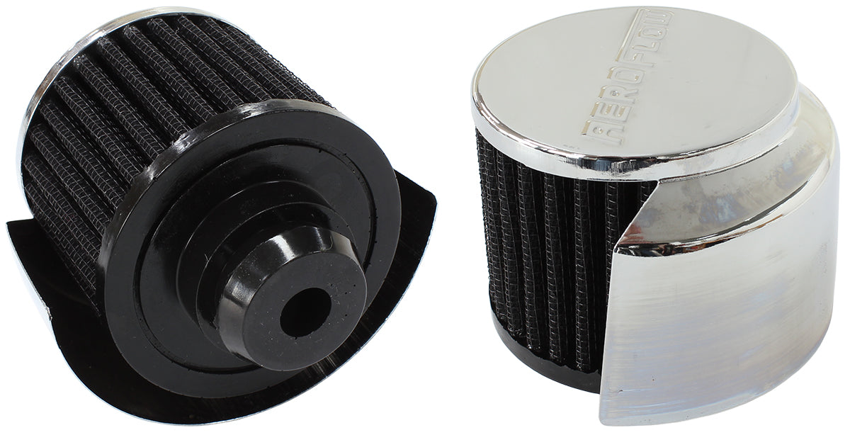 AF2871-1516 - 1-1/4" PUSH IN BREATHER WITH SHIELD3"O.D 2-1/2"H CHROME TOP