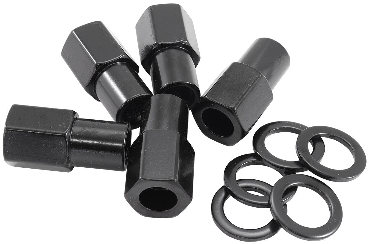 AF3012-7000 - 1/2"-20 .750" SHANK OPEN WHEEL NUTS BLACK (5 PACK)