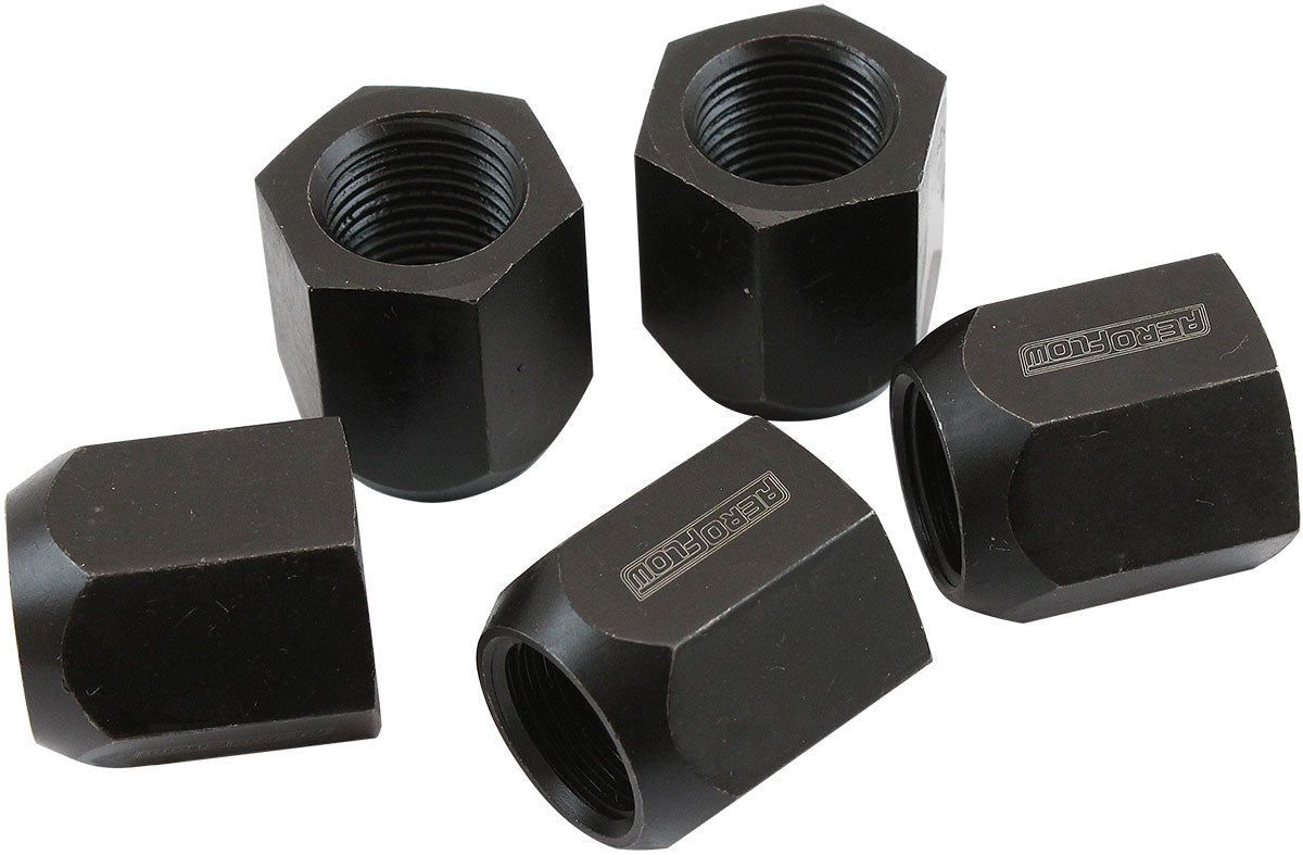 AF3013-2000 - 5/8"-18 ACORN SHORT OPEN WHEEL NUTS BLACK (5 PACK) NHRAAPPROVED - AF 3012-2000