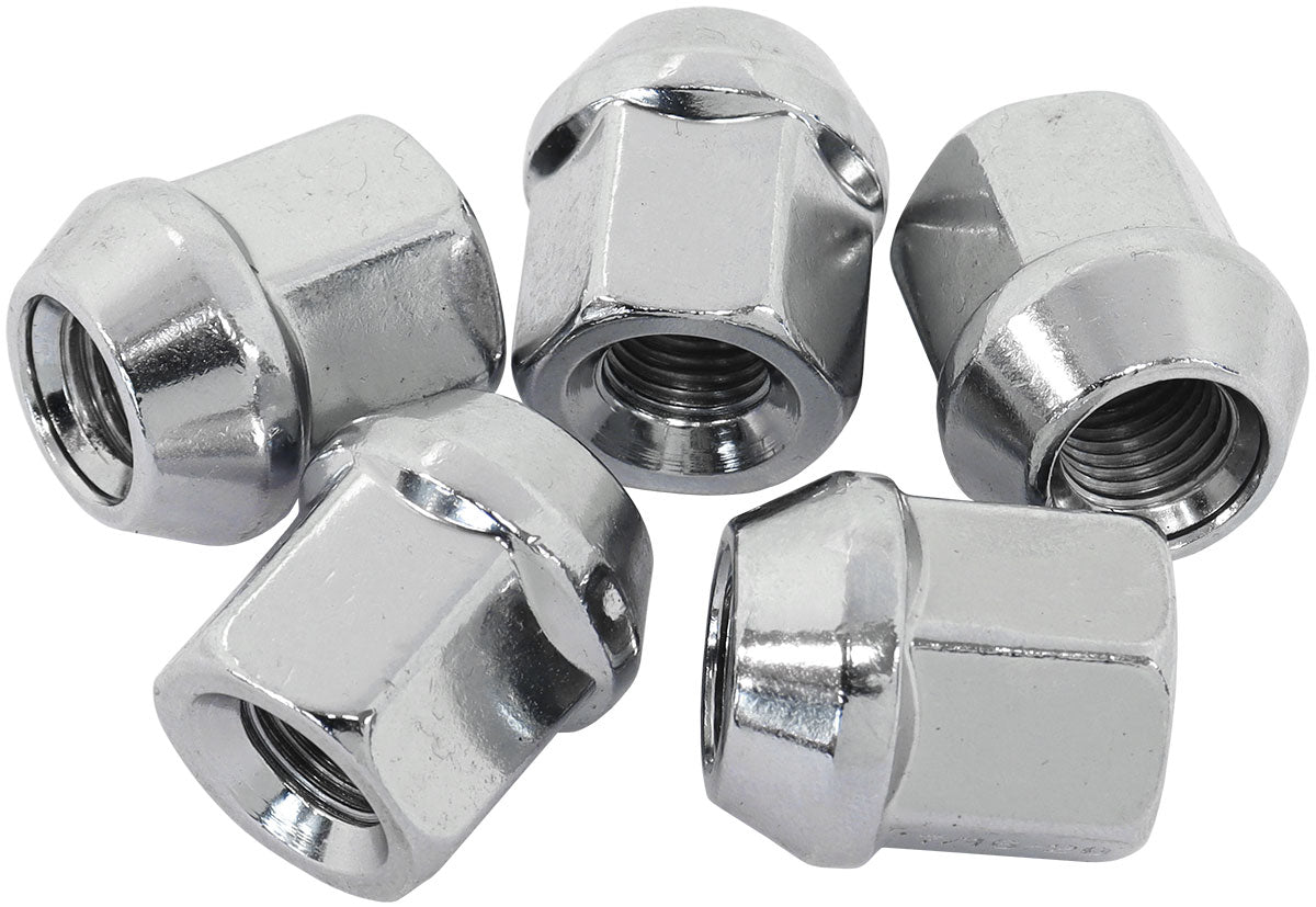 AF3031-1000 - 7/16"-20 ACORN SHORT OPEN WHEEL NUTS CHROME (5 PACK)