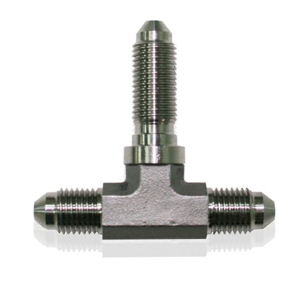 AF324-04 - STAINLESS -4AN BULKHEAD TEE STAINLESS NUT SEPERATE