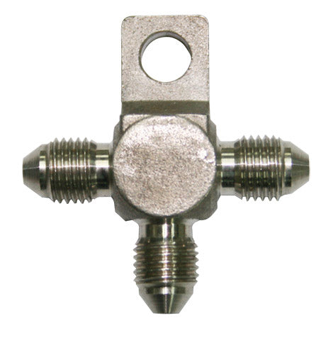 AF326-03 - STAINLESS -3AN TEE WITH MOUNT STAINLESS WITH MOUNT HOLE