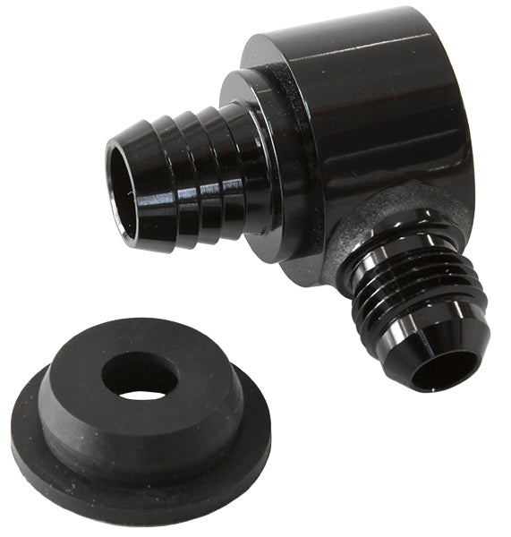 AF350-00BLK - BLACK BOOSTER VALVE UNIVERSAL 21MM / 13/16" HOLE TO -6AN