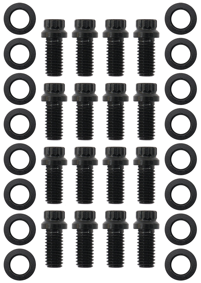 AF37-1003 - SMALL BLOCK CHEV HEADER BOLTS 12 POINT BLACK x 12 3/8 .750" UNIVER Aeroflow - AF 37-1003