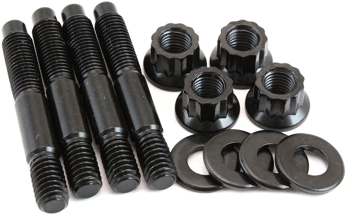 AF37-1051 - Carburettor Stud Kit to Suit 1/2" Spacer, 2.225" (56mm) OAL - Black Finish 12 Point Head, 8740 Material, Sold as a Pack of 4