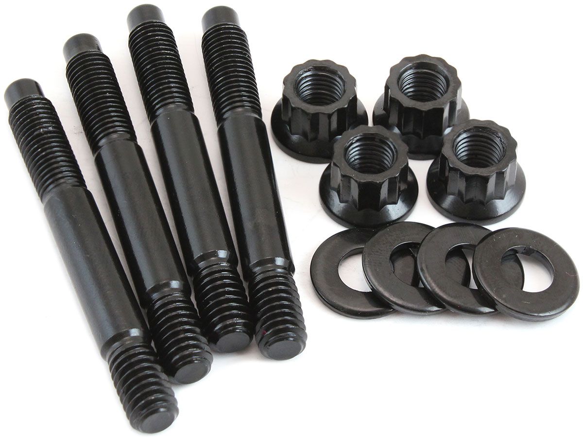 AF37-1052 - Carburettor Stud Kit to Suit 1" Spacer, 2.70" (69mm) OAL - Black Finish 12 Point Head, 8740 Material, Sold as a Pack of 4