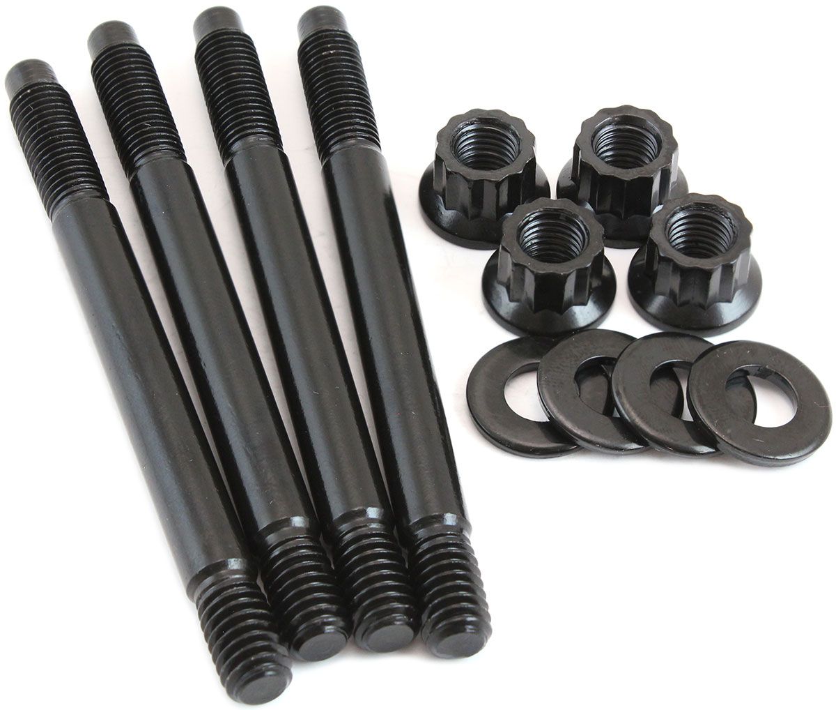 AF37-1053 - Carburettor Stud Kit to Suit 2" Spacer, 3.70" (94mm) OAL - Black Finish