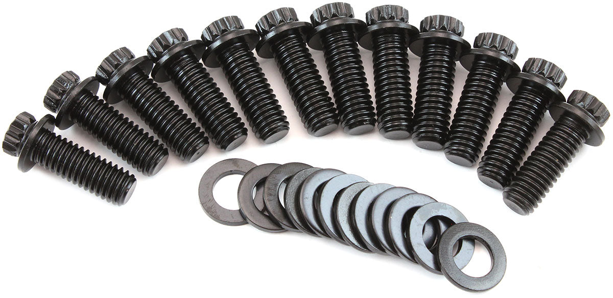 AF37-1201 - SMALL BLOCK CHEVY INTAKE BOLTS12 POINT HEAD PACK OF 12 BLACK