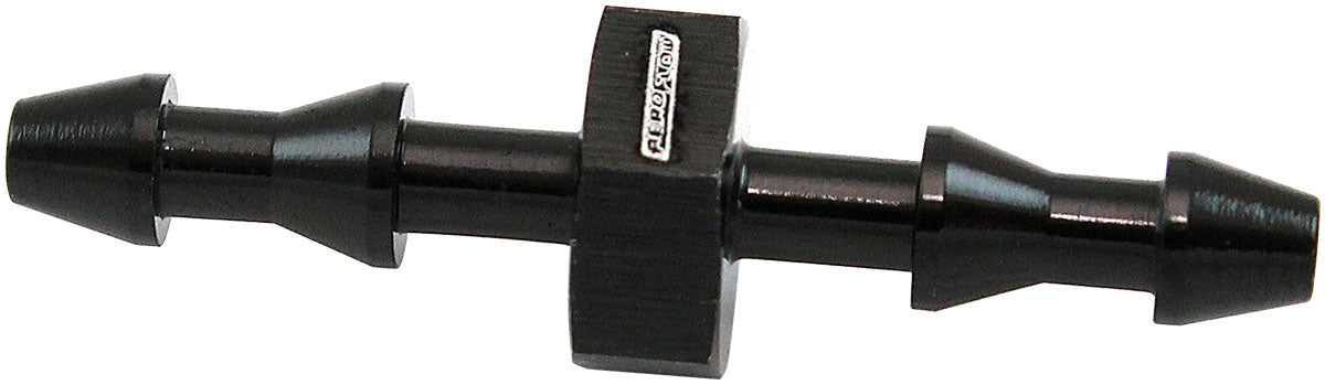AF410-01BLK - 3mm PUSH LOCK BARB JOINER BLACK 1/8" MALE TO MALE BARB