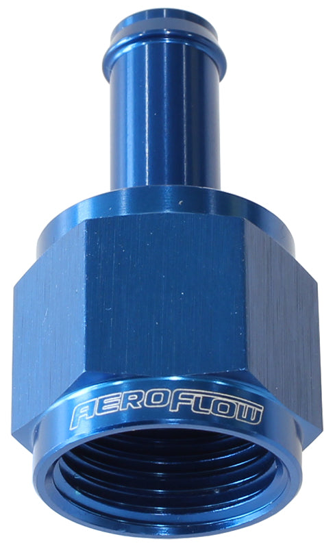 AF411-08-06 - FEMALE -8AN TO 3/8" BARB BLUE WITH TUBE NUT