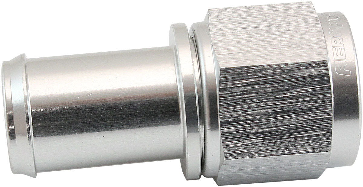AF411-08-10S - FEMALE -8AN TO 5/8" BARB SILVER WITH TUBE NUT