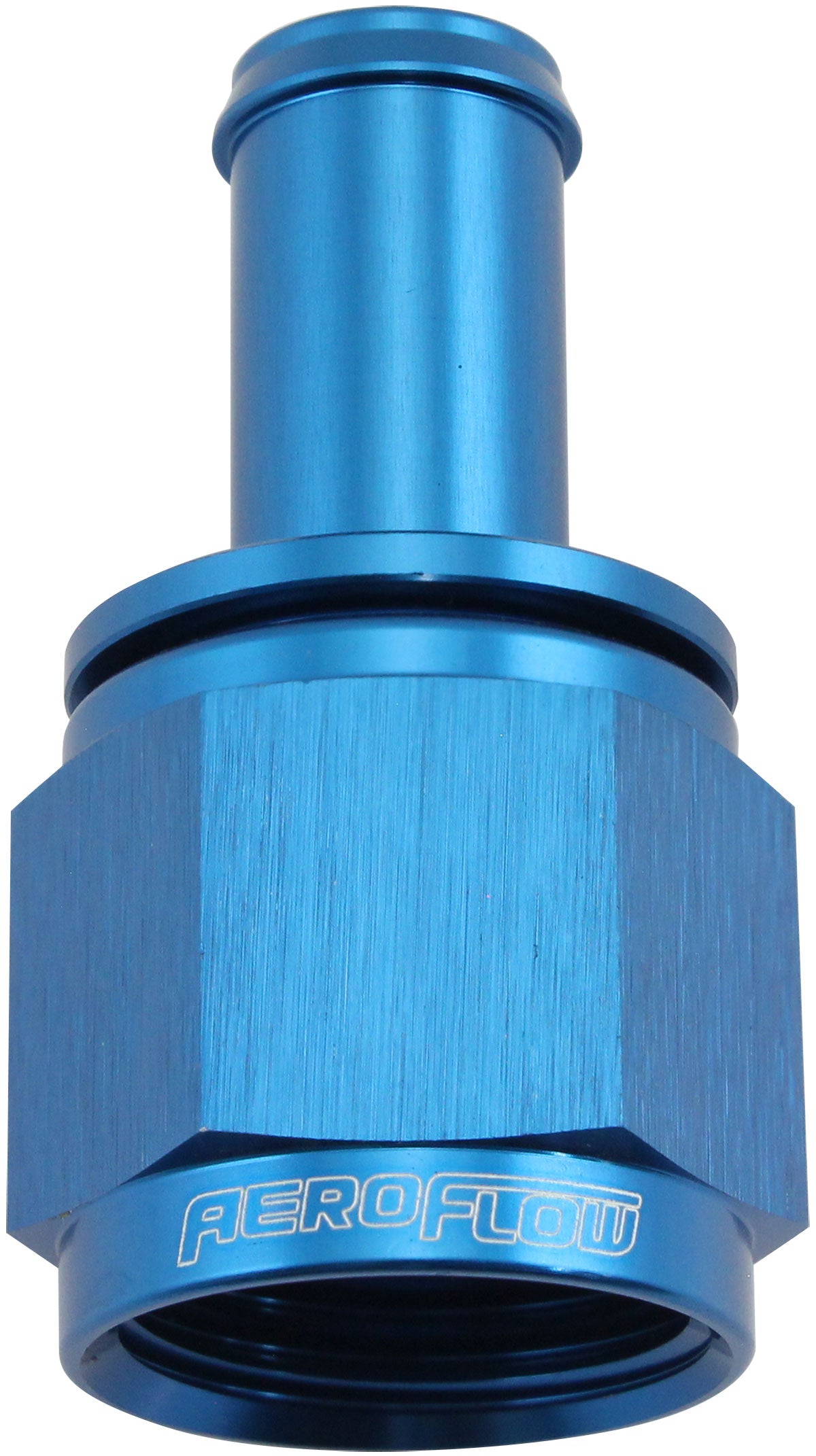 AF411-10-08 - FEMALE -10AN TO 1/2" BARB BLUE WITH TUBE NUT