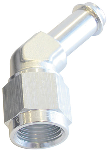 AF412-06-05S - FEMALE -6AN 45DEG TO 5/16"BARBSILVER SWIVEL NUT