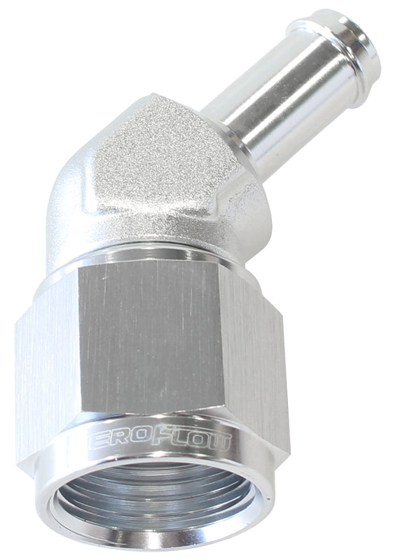 AF412-08-06S - FEMALE -8AN 45DEG TO 3/8" BARBSILVER SWIVEL NUT