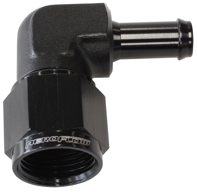 AF413-08BLK - FEMALE -8AN 90DEG TO 1/2" BARBBLACK SWIVEL NUT