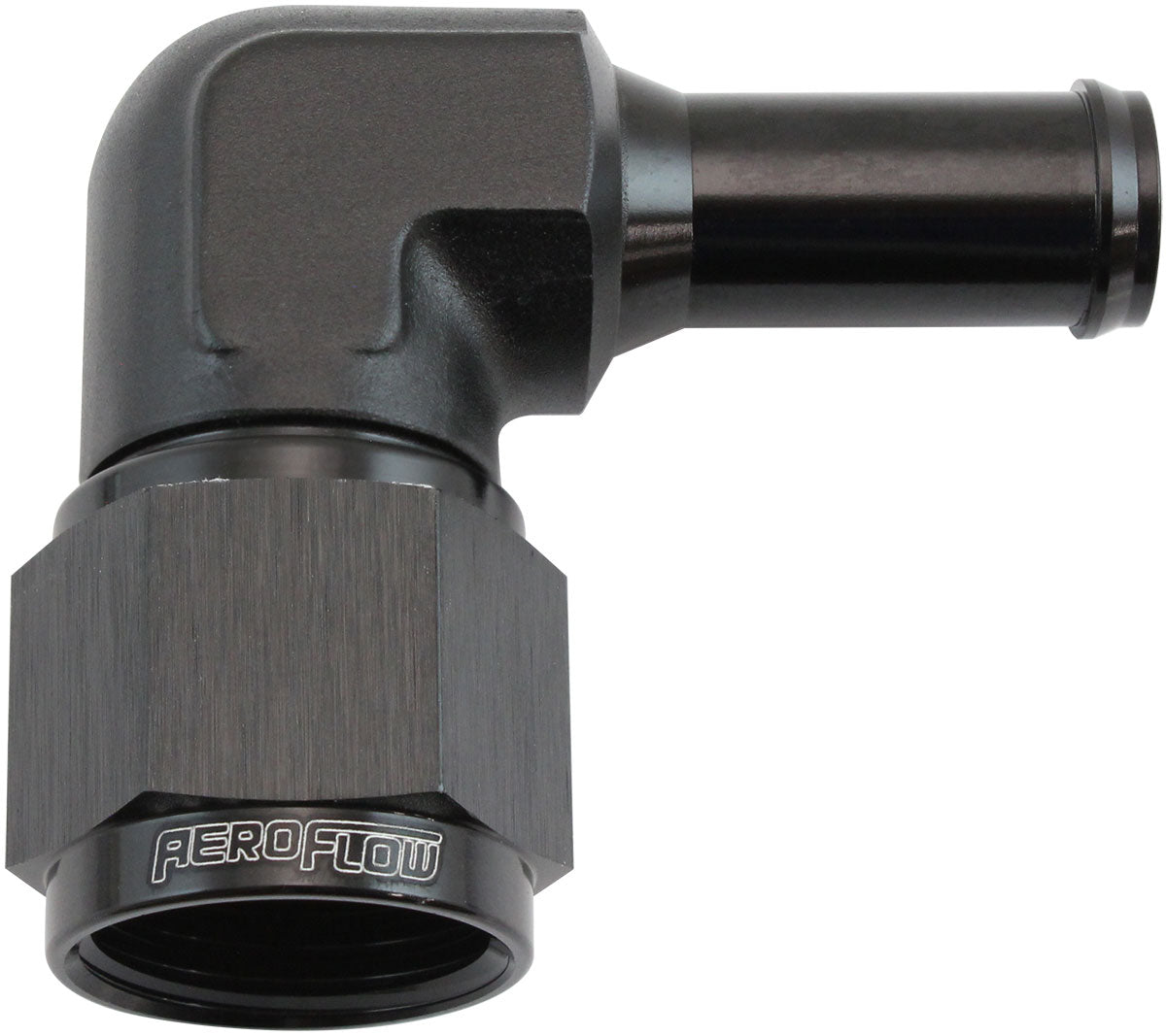 AF413-10-08BLK - FEMALE -10AN 90DEG TO 1/2 BARBBLACK SWIVEL NUT