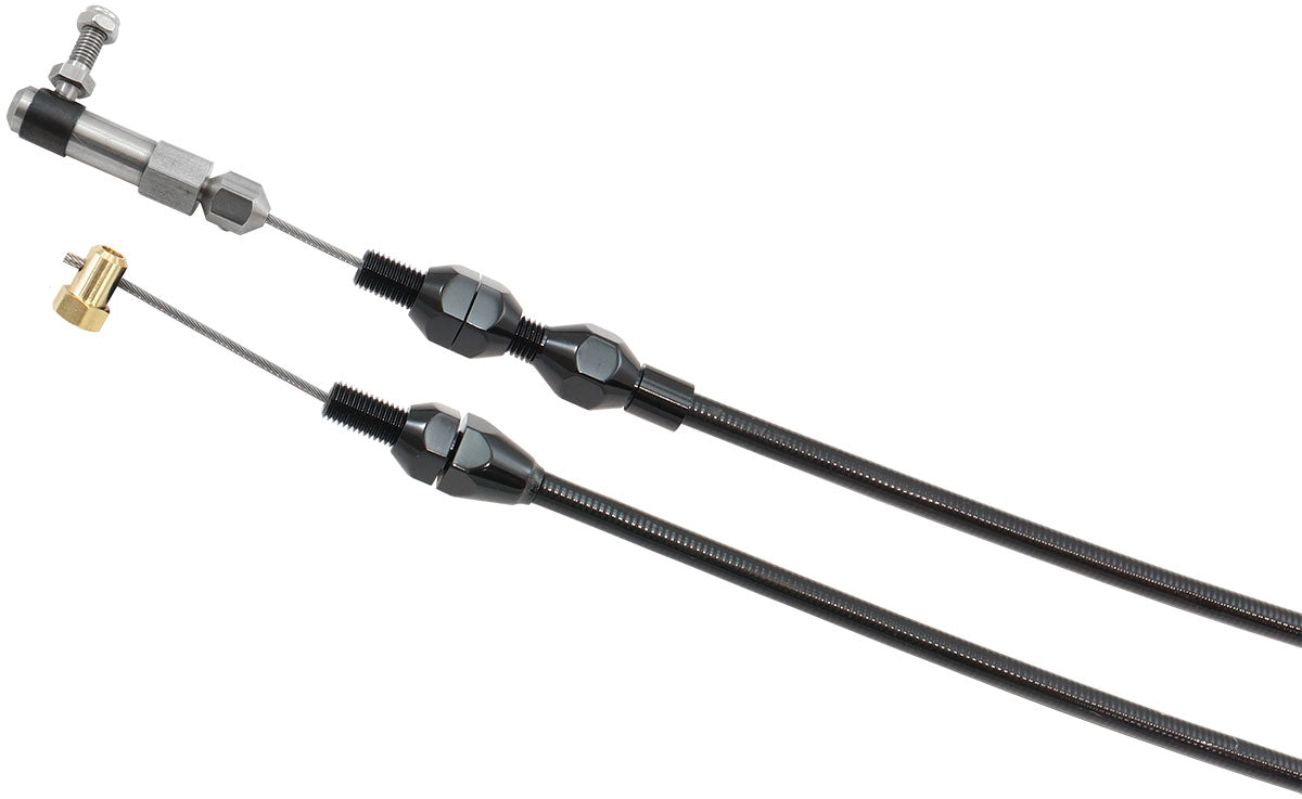 AF42-1201LSBLK - GM LS THROTTLE CABLE BLACK COVER BLACK ENDS 36" 91cm LONGSTEEL CORE AF 42-1201LSBLK