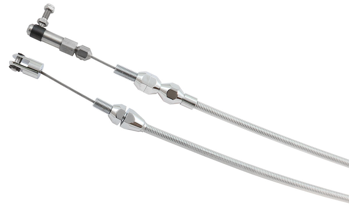 AF42-1203C - THROTTLE CABLE SILVER COVER CHROME ENDS 60" 152cm LONG STEEL CORE AF 42-1203C