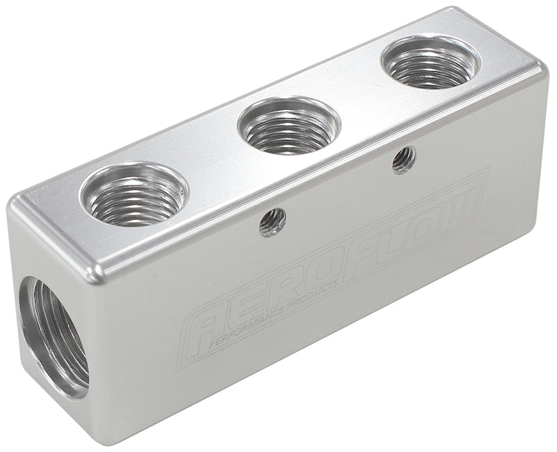 AF456-08-06S - 3X -6ORB 2X -8ORB DISTRIBUTIONBLOCK SILVER COMPACT STYLE