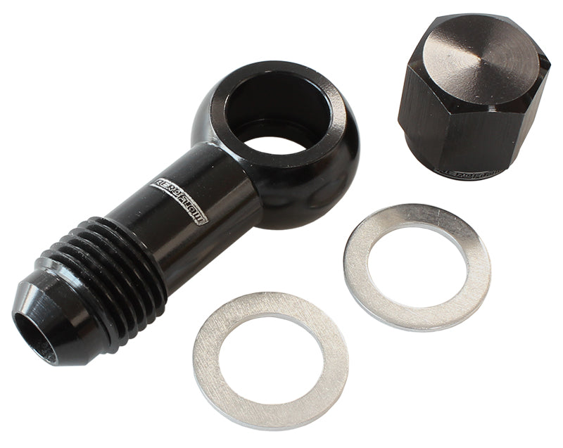 AF49-1034BLK - AEROFLOW / BOSCH FUEL PUMP BANJO KIT TO -6AN INC WASHERS