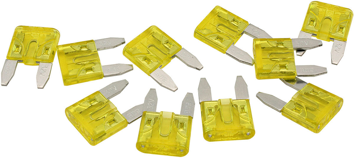 AF49-4020 - 20 AMP MINI BLADE FUSE YELLOW BODY COLOUR 10 PACK