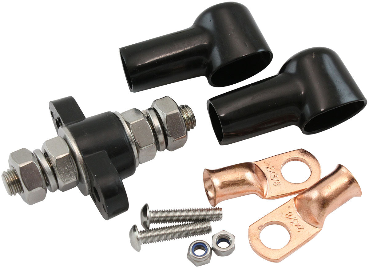 AF49-4062BLK - SINGLE ELECTRICAL BULKHEAD M10POST NEGATIVE STUD BLK TERMINA