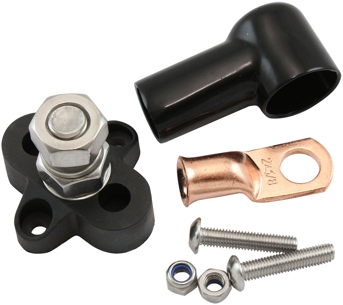 AF49-4067BLK - SINGLE POST M10 ELECTRICAL BLKDISTRIBUTION BLOCK NEG STUD