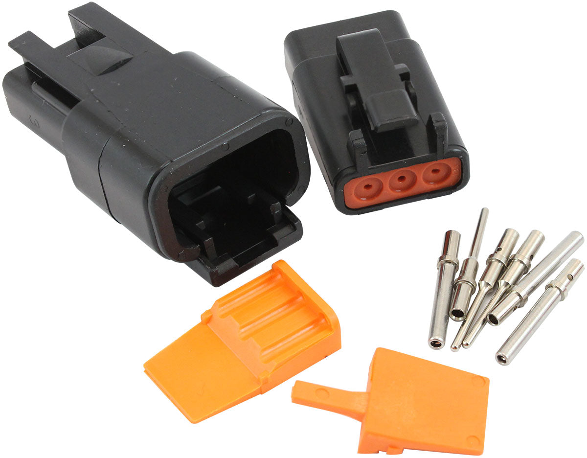 AF49-9103 - WEATHERTIGHT DTM 3 PIN BLACK CONNECTOR KIT DEUTSCH DTM STYL