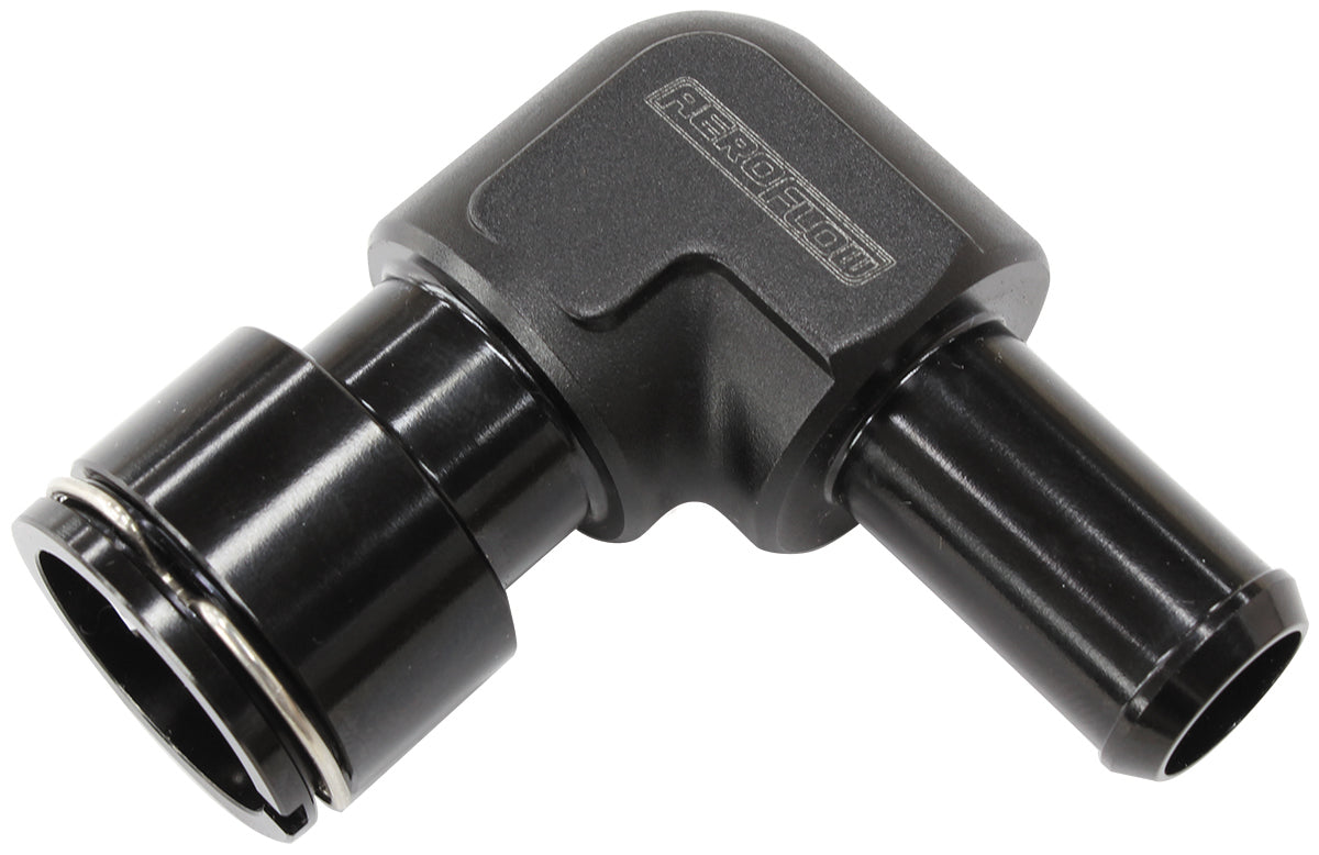 AF50-1000 - LSA S/CHARGER WATER FITTING 90DEG TO 5/8" BARB CLIP ON F/MAL