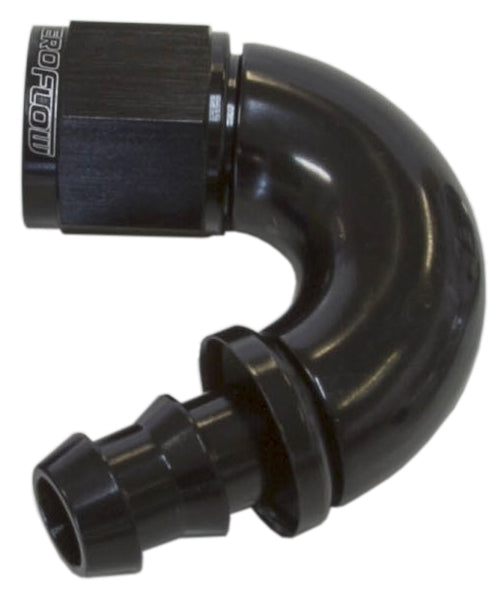 AF515-08BLK - Full Flow Tight Radius Push Lock 150° Hose End -8AN