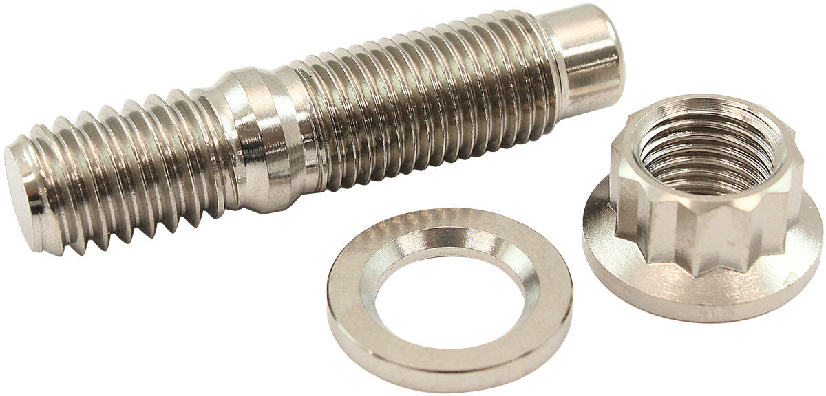 AF55-3004 - 3/8" TITANIUM STUD WASHER NUT KIT 3/3-24 NUT 3/8-16 BOLT HEADER Aeroflow - AF 55-3004