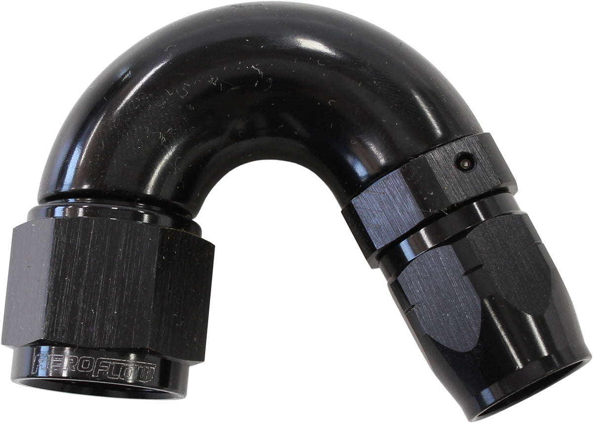 AF555-06-08BLK - STEPPED 150 DEG HOSEEND -6 HOSTO -8AN REDUCER HOSE END BLACK